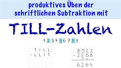 Produktives Ben Der Schriftlichen Subtraktion Mit Till Zahlen