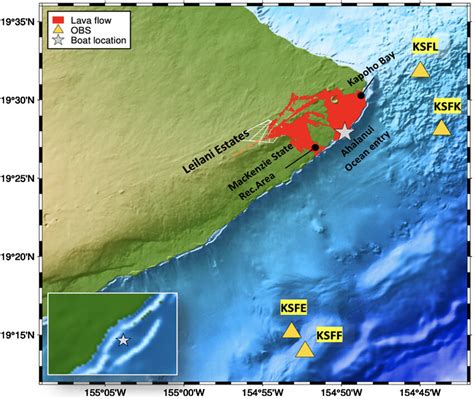 Map of the lava flows of the 2018 Kilauea volcanic eruption, which is ...