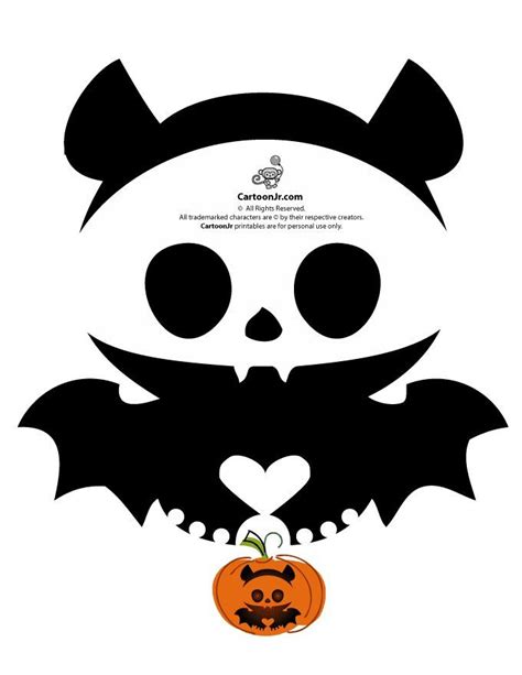 Cute Bat Pumpkin Carving Stencils