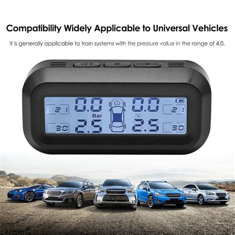 K P Solar Wireless Tpms Car Tire Tyre Pressure Monitor Monitoring