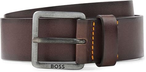 Boss Mens Jeeko Sz Leather Belt With Logo Buckle Amazon Co Uk Fashion