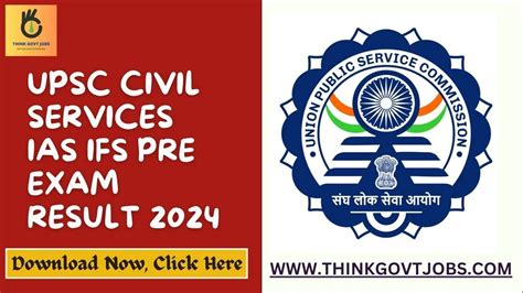 Upsc Civil Services Ias Ifs Pre Exam Result 2024