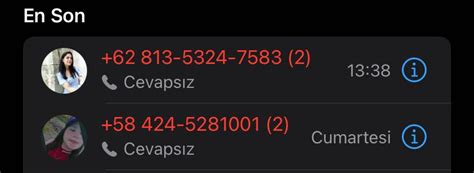 WhatsApp 62 Ve 58 Li Numaralardan Gelen Cevapsız Aramalar Ve Mesaj