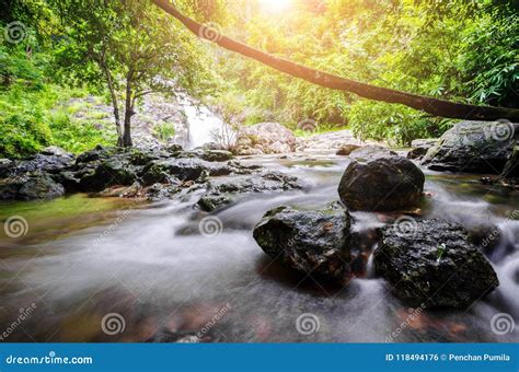 Beautiful Waterfall in Deep Forest. Stock Photo - Image of clear, thai: 118494176