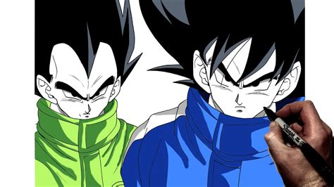 Hoow To Draw Goku And Vegeta Jackets Step By Step Dragon Ball Youtube