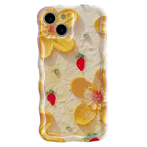 Glossy Laser Oil Painting Flowers Phone Case For Iphone Pro Max