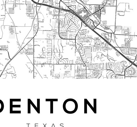 Denton Map Print Denton Texas Texas Maps Denton Maps Map | Etsy