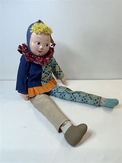 Vintage Plush Clown Doll W Handpainted Face Ebay