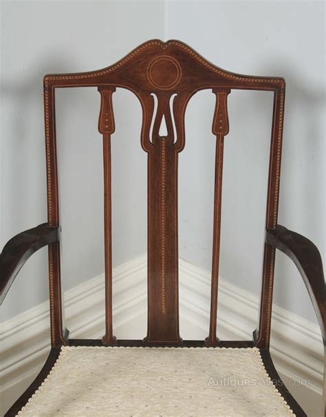 Edwardian Art Nouveau Inlaid Mahogany Armchair Antiques Atlas