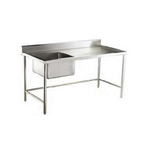 Single Stainless Steel Ss Kitchen Work Table With Sink Sink Shape