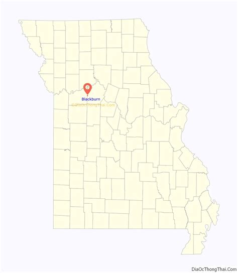 Map of Blackburn city, Missouri - Thong Thai Real