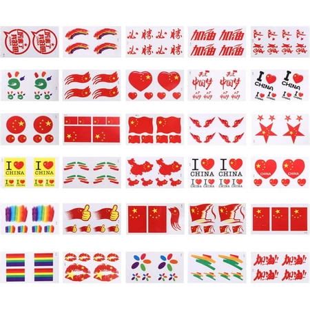 2 Sets Chinese Flag Sticker Temporary Tattoos Countries Flag Stickers ...