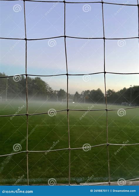 Ngulo Baixo Da Grama Verde De Um Campo De Futebol Conceito De Campo