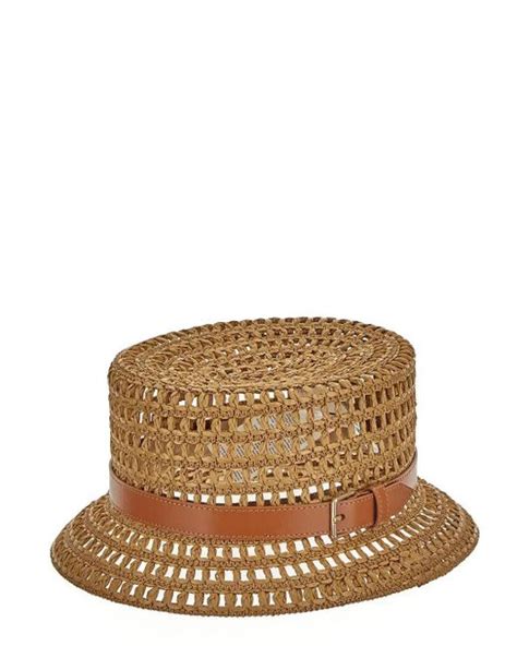 Max Mara Woven Logo Bucket Hat In Brown Lyst