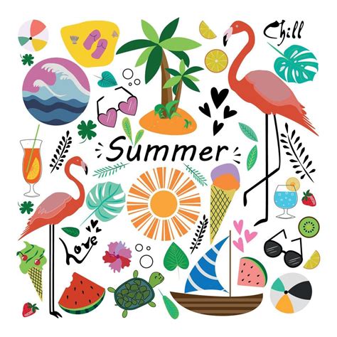 Summer Illustrations and Stickers 10561819 Vector Art at Vecteezy