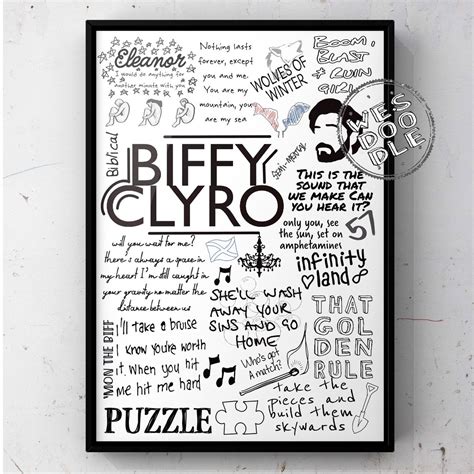 Biffy Clyro Lyric Album Song Doodle Sketch Poster Print Etsy Uk