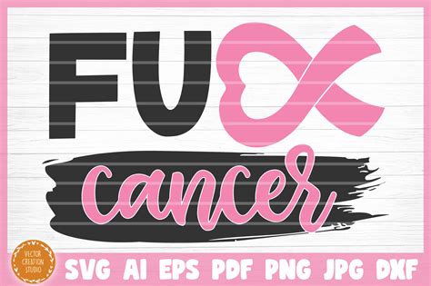 Fuck Cancer SVG Cut File By VectorCreationStudio TheHungryJPEG