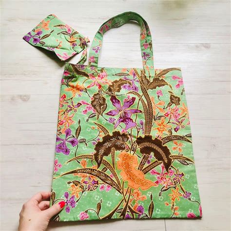 Batik Foldable Tote Bag Handmade In Singapore Women S Fashion Bags