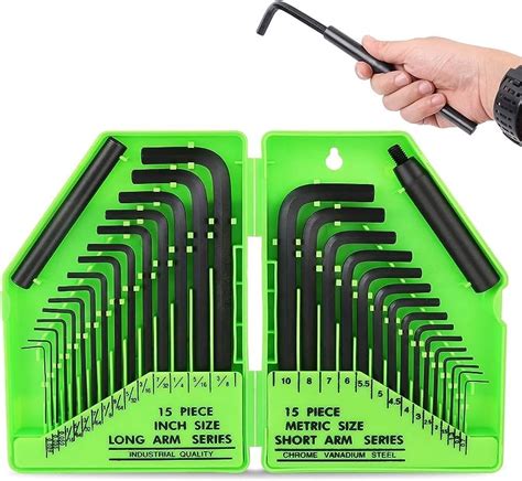 Bastex Allen Wrench Hex Key Pc Tool Set Metric And Sae Standard