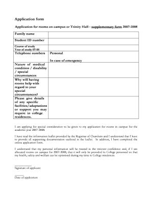 Fillable Online Tcd Application Form Trinity College Dublin Tcd Fax