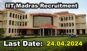 Iit Madras Recruitment Apply For Administrative Assistant Senior