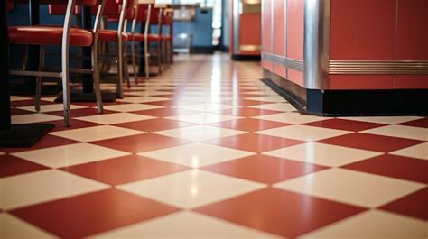 Premium Ai Image Closeup Of A Vintage Ice Cream Parlor S Checkerboard