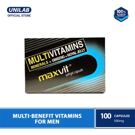 Unilab Maxvit 100 Capsules Multivitamins And Minerals With Ginseng And Royal Jelly For Energy