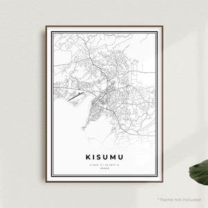 Kisumu Map Print, Kisumu Street Map Poster,kenya, Modern Minimalist Map, Office Wall Art ...