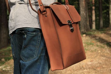 Leather messenger bag for men Man briefcase Laptop bag Etsy España