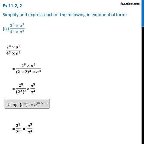 Express A A In Exponential Form Simplify Teachoo