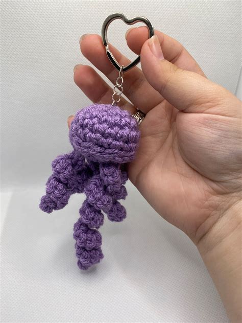 Crochet Jellyfish Keychain Etsy