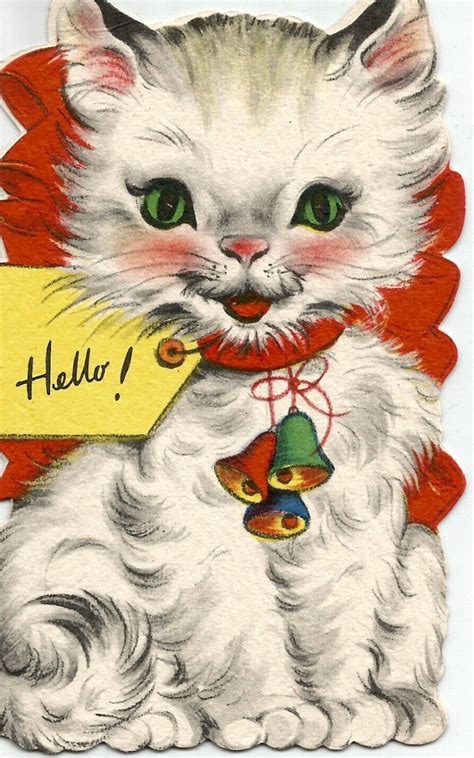 Cat Christmas Cards Christmas Scenes Vintage Christmas Cards Vintage