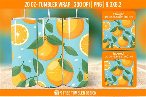 Orange Tumbler Wrap Designs Sublimation Graphic By Hassanaasi001