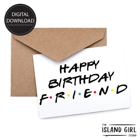 PRINTABLE Friends TV Show Birthday Card Greeting Card, Instant Download ...