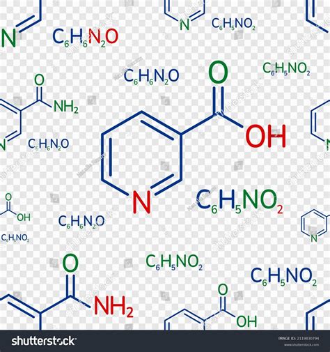 Niacinamide Niacin Vector Illustration Molecular Formula Stock Vector