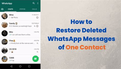 How To Restore Deleted WhatsApp Messages Of One Contact