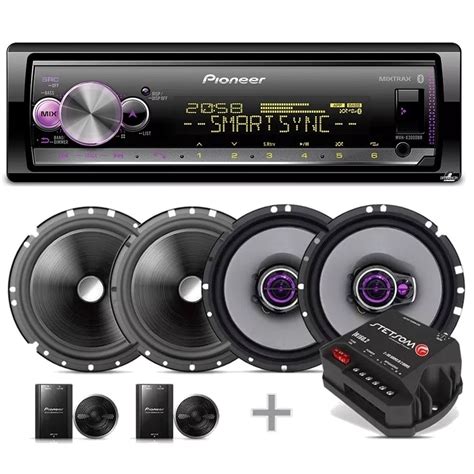 Pioneer Aparelho Som Mvh x3000br Bluetooth Saída Sub Kit 2 Vias