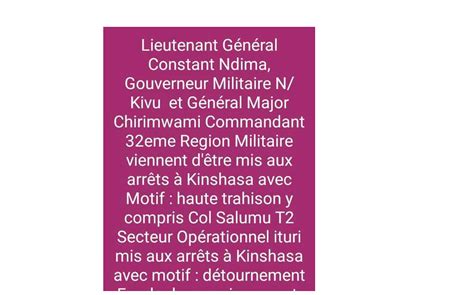 Faux le Gouverneur Militaire du Nord Kivu et le Général Chirimwami n