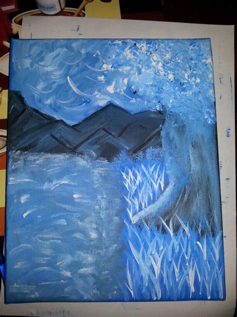 Blue Monochromatic Painting For My Son Done By Me Blue