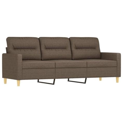 RUIDA Canapé à 3 places avec repose pieds Taupe 180 cm Tissu A3153428