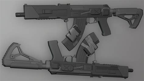 Futuristic Ak 47 Free VR AR Low Poly 3D Model CGTrader