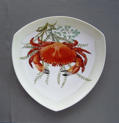 866 6 Part Of Crab Set 866 By Wilma Manhardt Crab Porcelain Painting