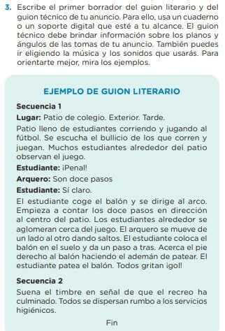 Escribe el primer borrador del guion literario y del guion técnico de