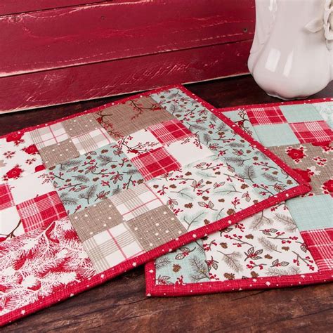 Blog Remix Charm Pack Placement Quilted Placemat Patterns