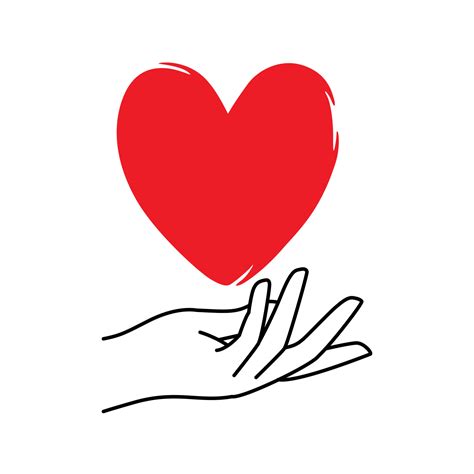 Hand Lifting Heart Shape Illustration For World Heart Day Design