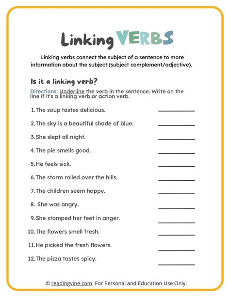 Linking Verbs Worksheets Definition And Examples