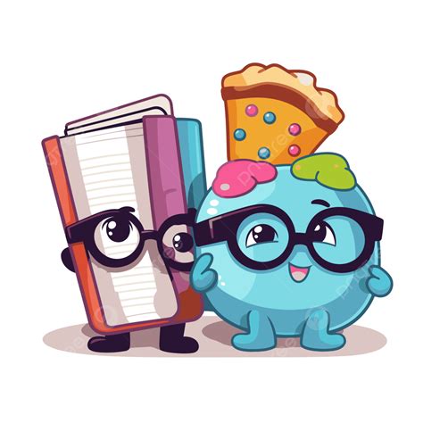 Nerds Candy Vector Sticker Clipart Two Cartoon Characters With Glasses