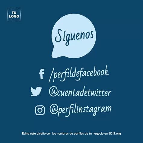 Plantillas personalizables de síguenos en redes sociales