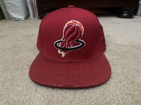 Mitchell Ness Miami Heat Custom Snapback Hat Red Sn Gem