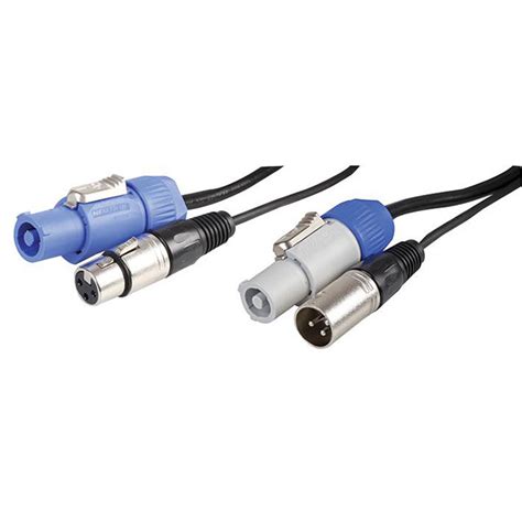 Pin Xlr Male Powercon Grey To Pin Xlr Female Powercon Blue Lead